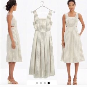 Madewell Cutout Striped Dress With Pockets